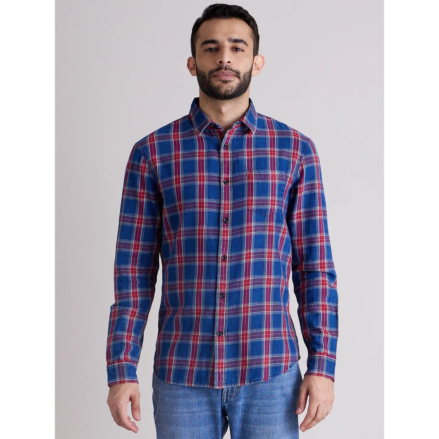 Red Checks Cotton Shirt