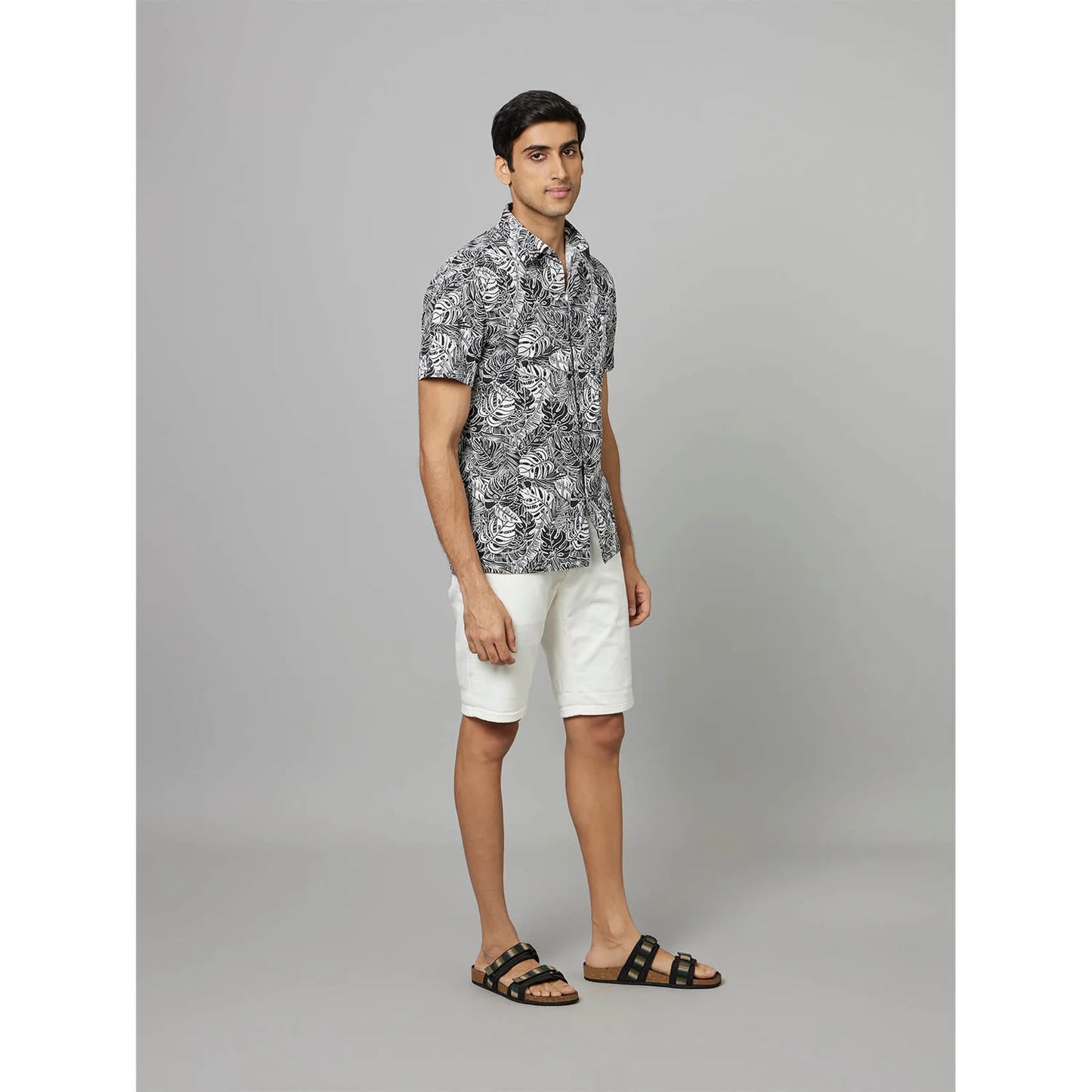 Celio* Tropical Regular Fit Cotton White Shirt