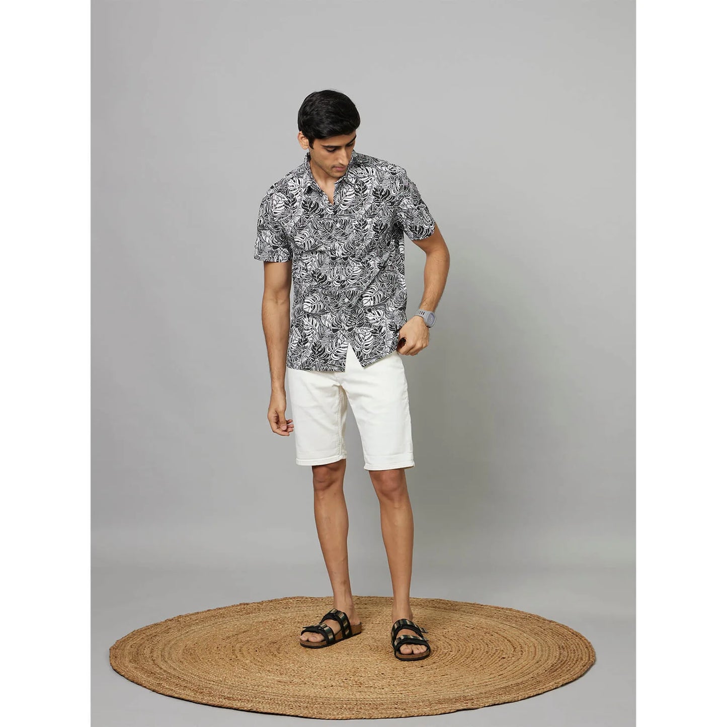 Celio* Tropical Regular Fit Cotton White Shirt