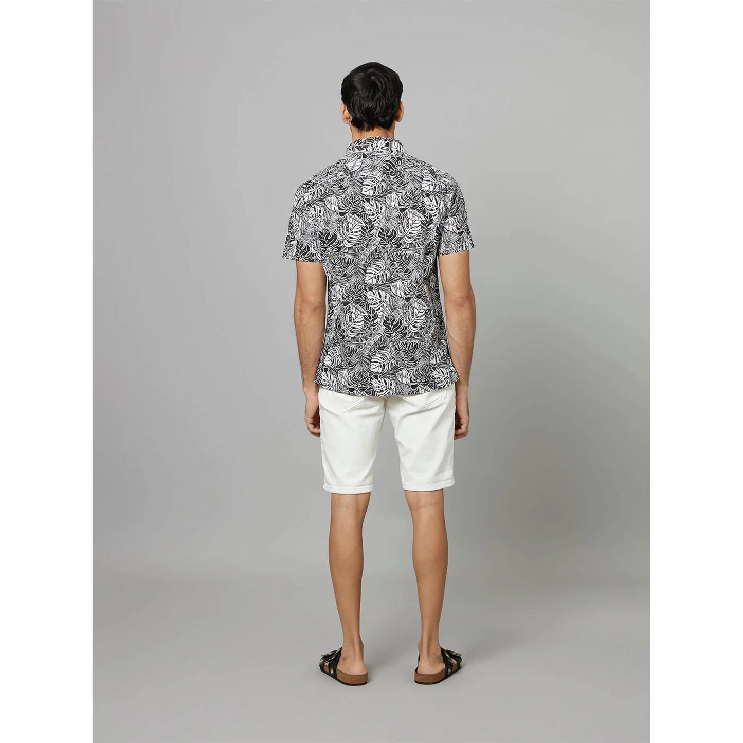 Celio* Tropical Regular Fit Cotton White Shirt
