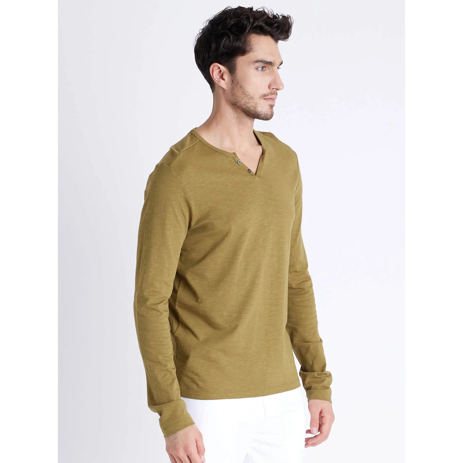 Brown Solid Polycotton T-shirt