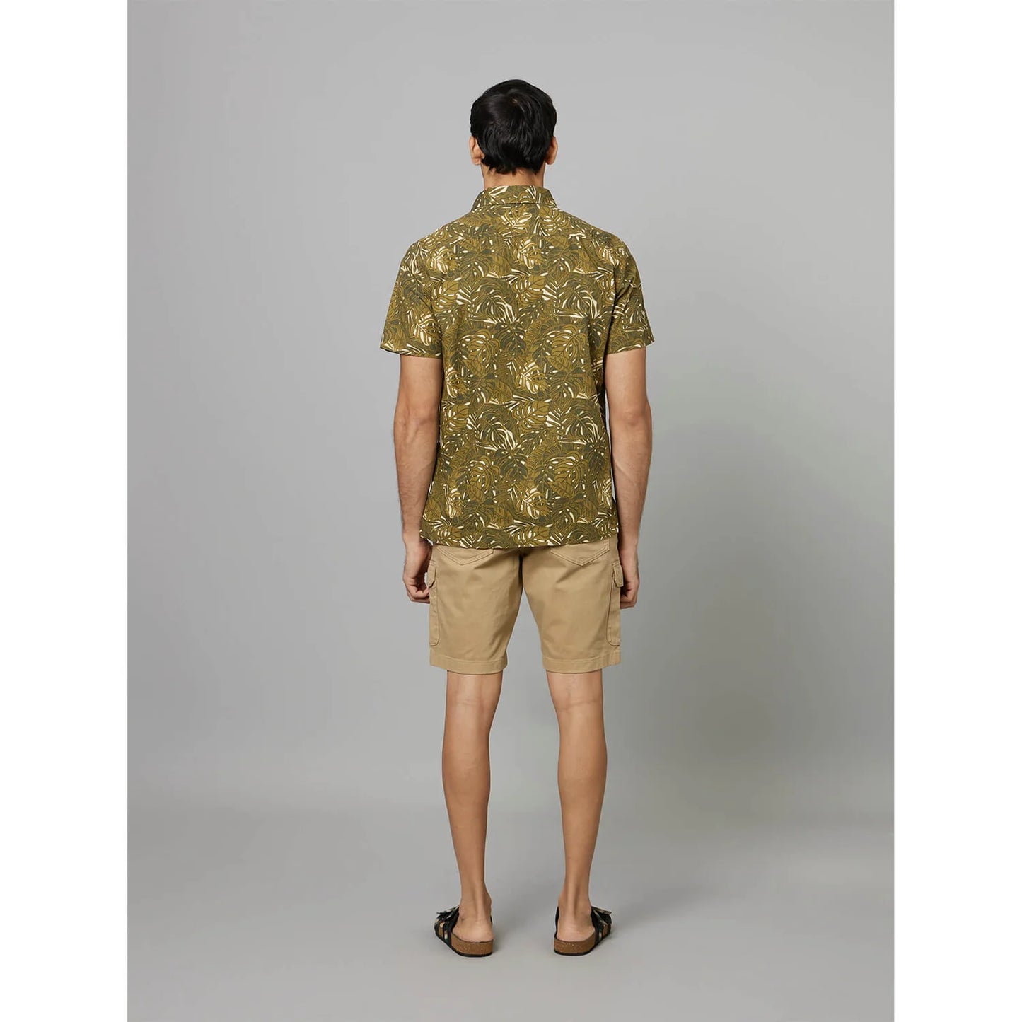 Green Tropical Printed Cotton Shirt