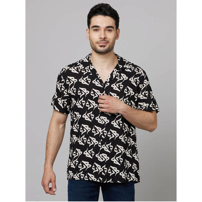 Black Printed Cotton Shirt