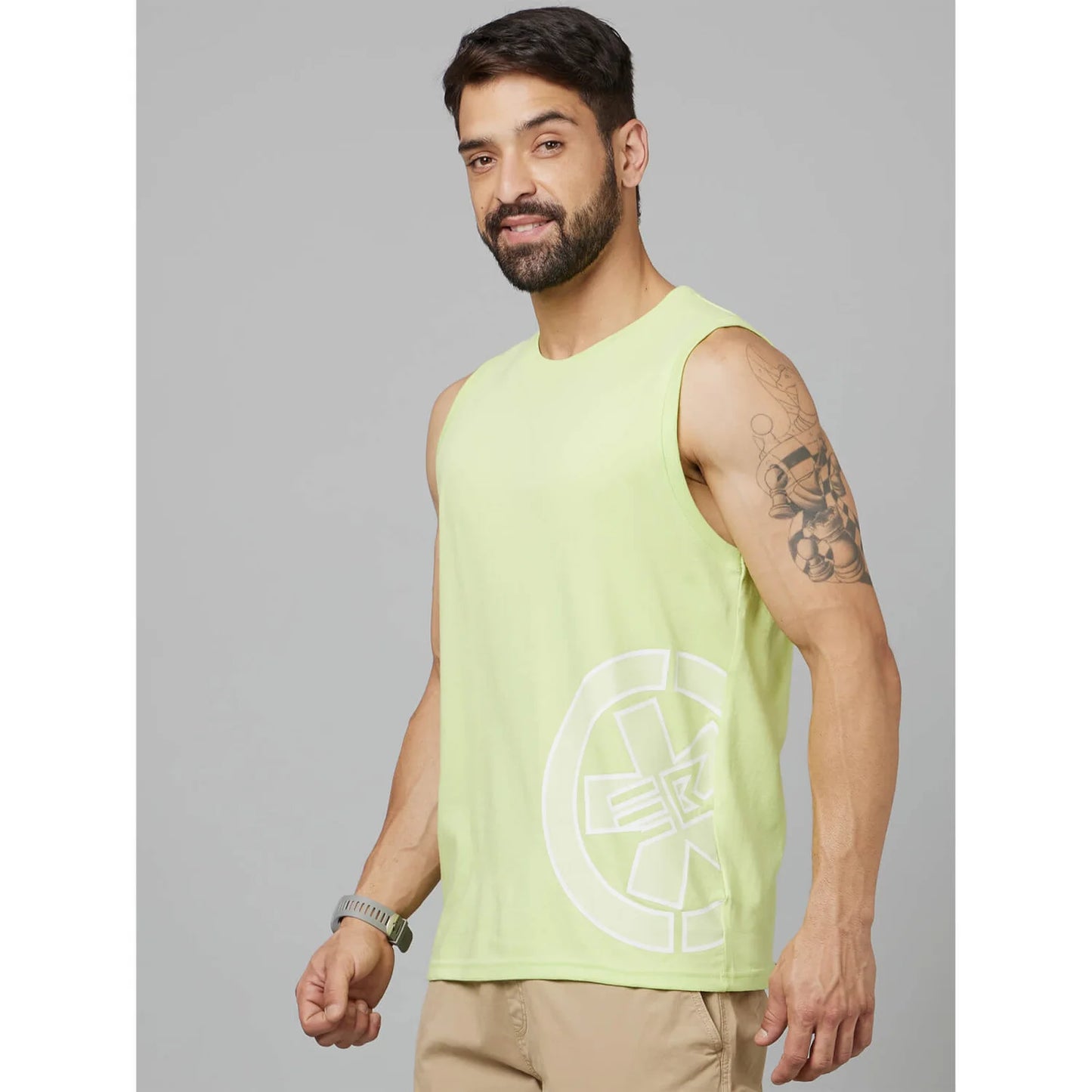 Green Printed Cotton T-shirt