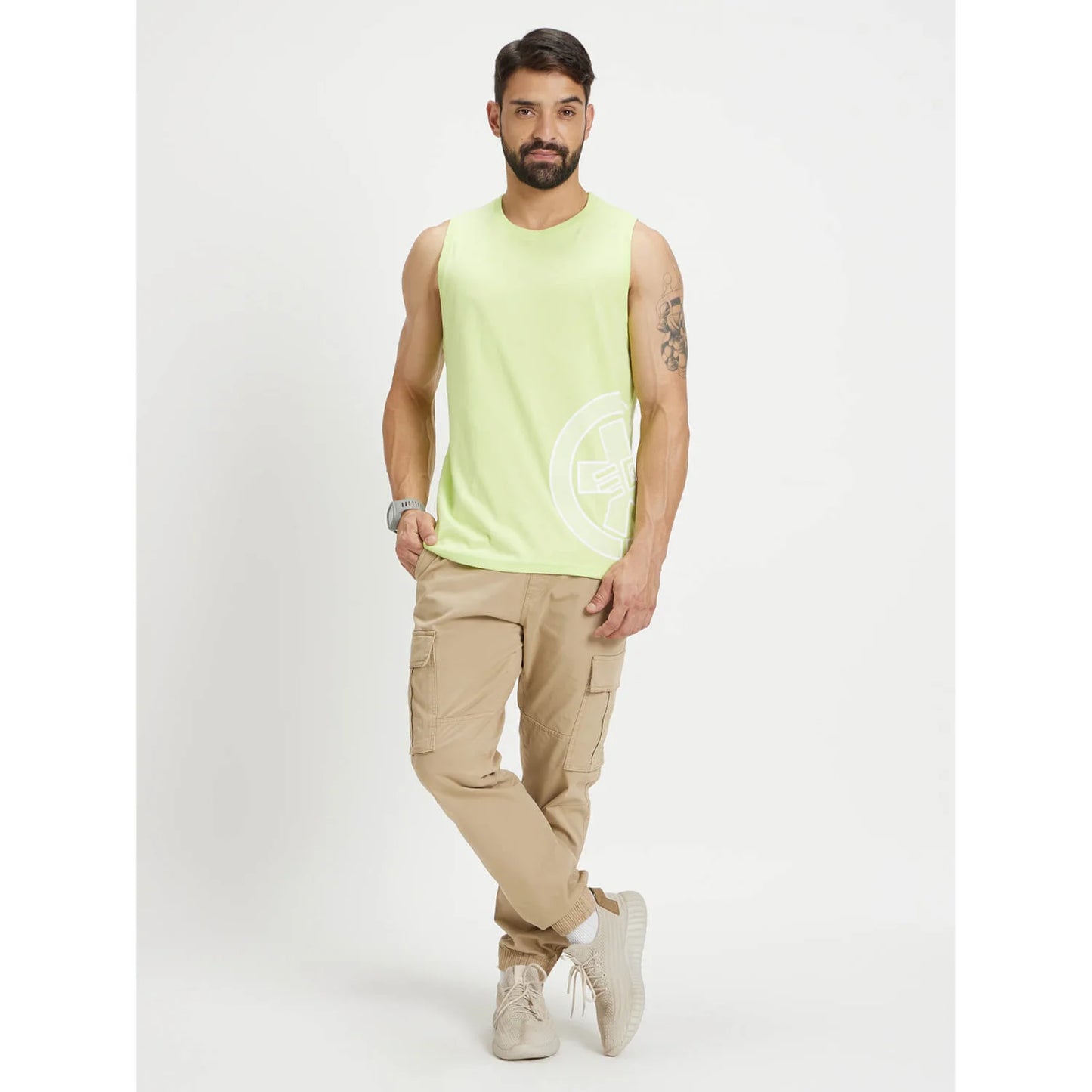 Green Printed Cotton T-shirt