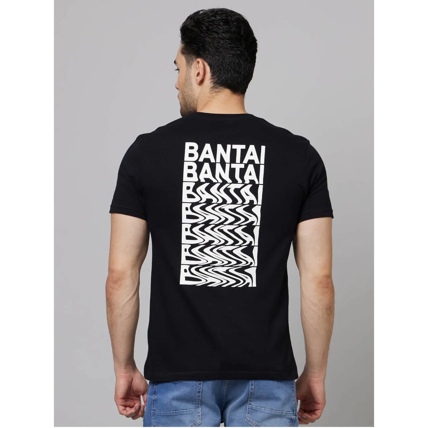 Black Printed Cotton T-shirt