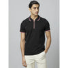 Celio* Chamonix Regular Fit Cotton-Blend Black T-Shirt