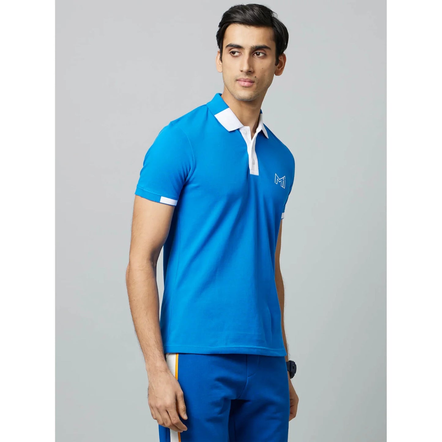 Mumbai Indians - Blue Printed Cotton T-shirt