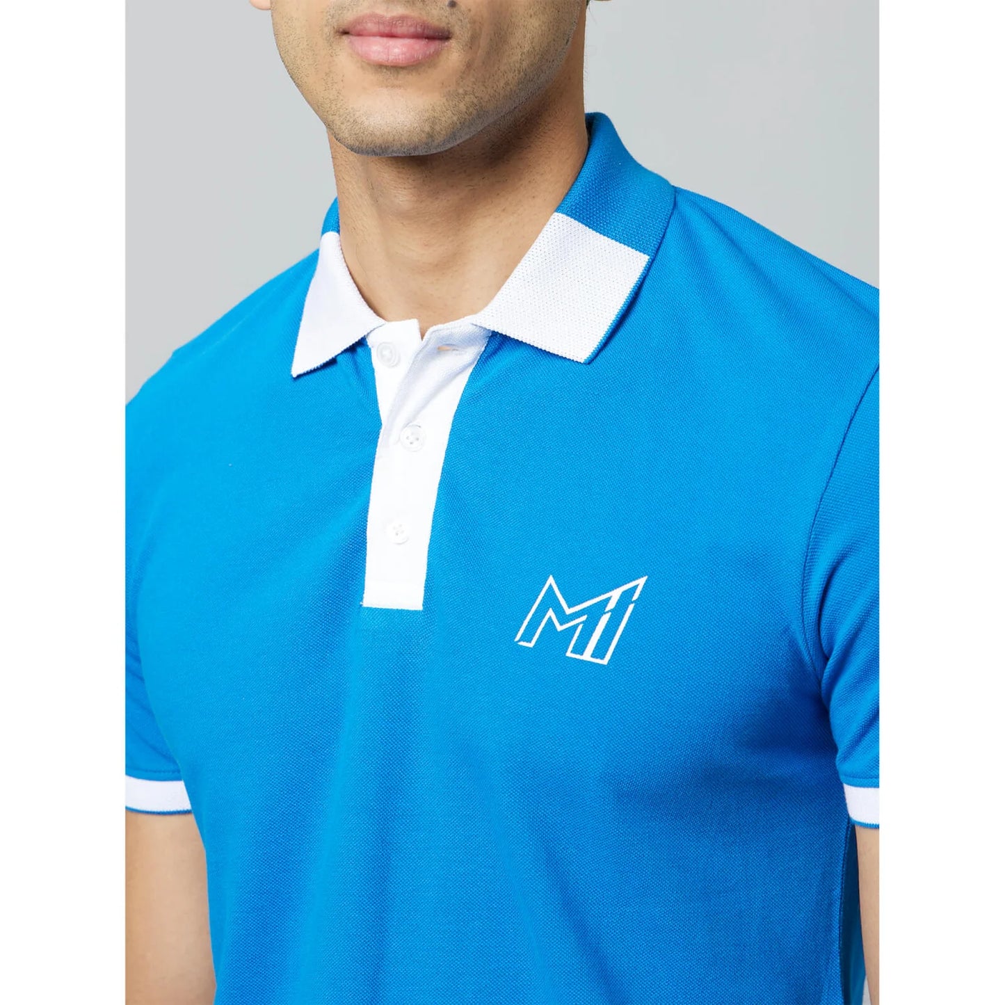 Mumbai Indians - Blue Printed Cotton T-shirt