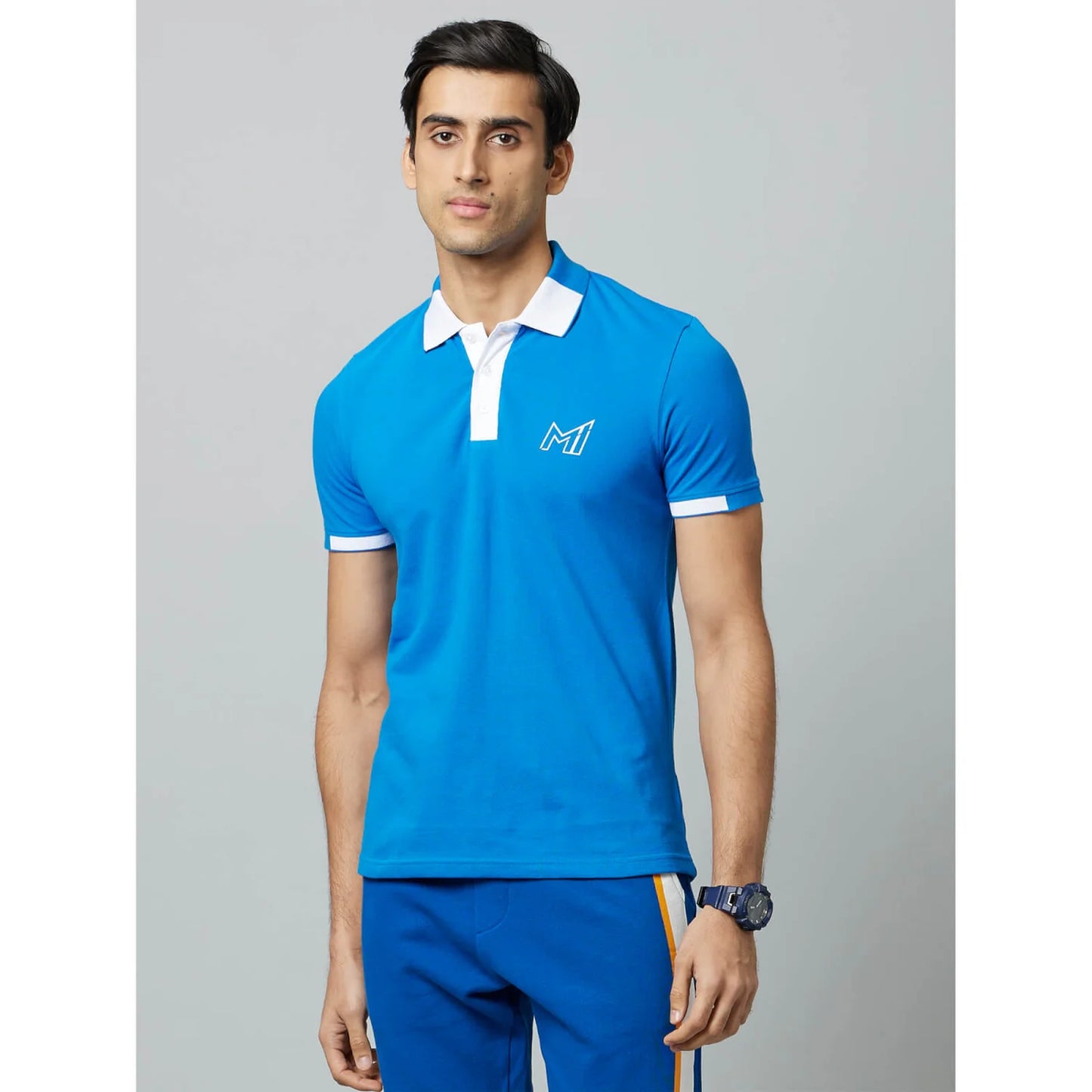 Mumbai Indians - Blue Printed Cotton T-shirt