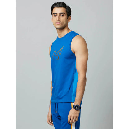 Mumbai Indians - Navy Blue Printed Graphic Cotton Vest