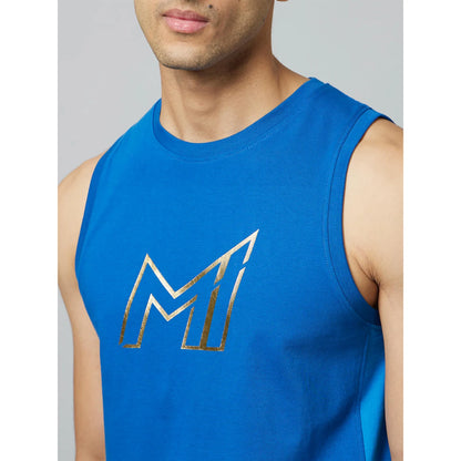 Mumbai Indians - Navy Blue Printed Graphic Cotton Vest