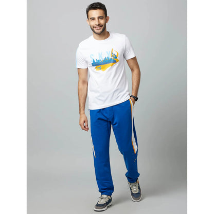 Mumbai Indians - White Printed Graphic Cotton T-shirt