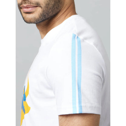 Mumbai Indians - White Printed Graphic Cotton T-shirt