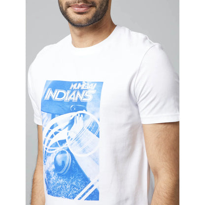 Mumbai Indians - White Graphic Cotton T-shirt