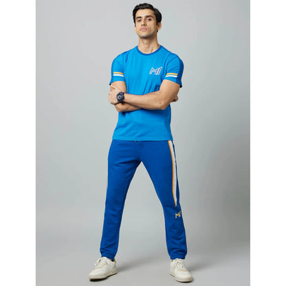 Mumbai Indians - Blue Printed Cotton T-shirt