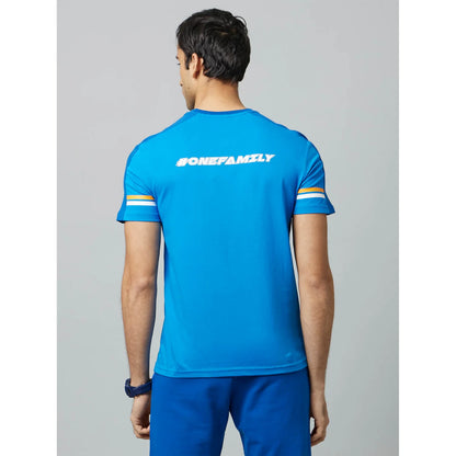 Mumbai Indians - Blue Printed Cotton T-shirt