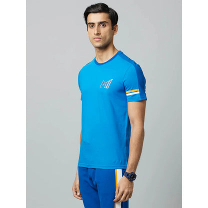 Mumbai Indians - Blue Printed Cotton T-shirt