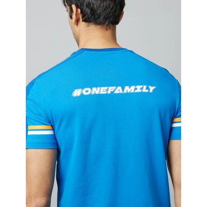 Mumbai Indians - Blue Printed Cotton T-shirt