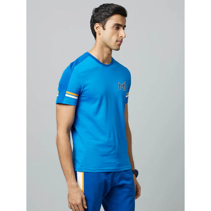 Mumbai Indians - Blue Printed Cotton T-shirt