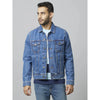 Celio* Solid Regular Fit Cotton Blue Jacket