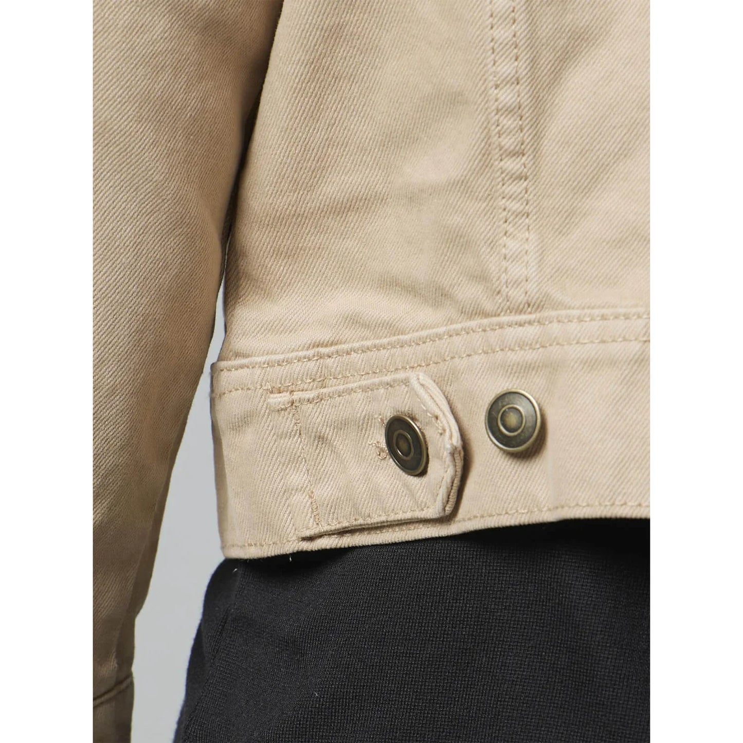 Khaki Solid Cotton Jacket