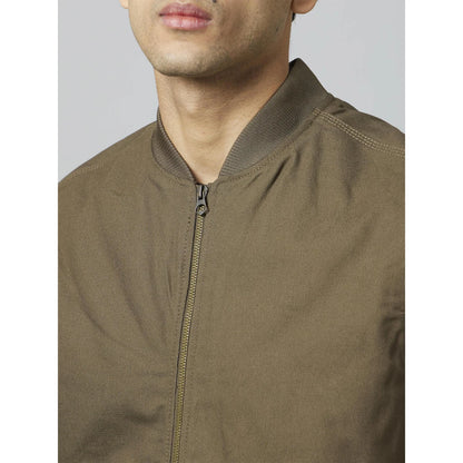 Olive Solid Cotton Jacket