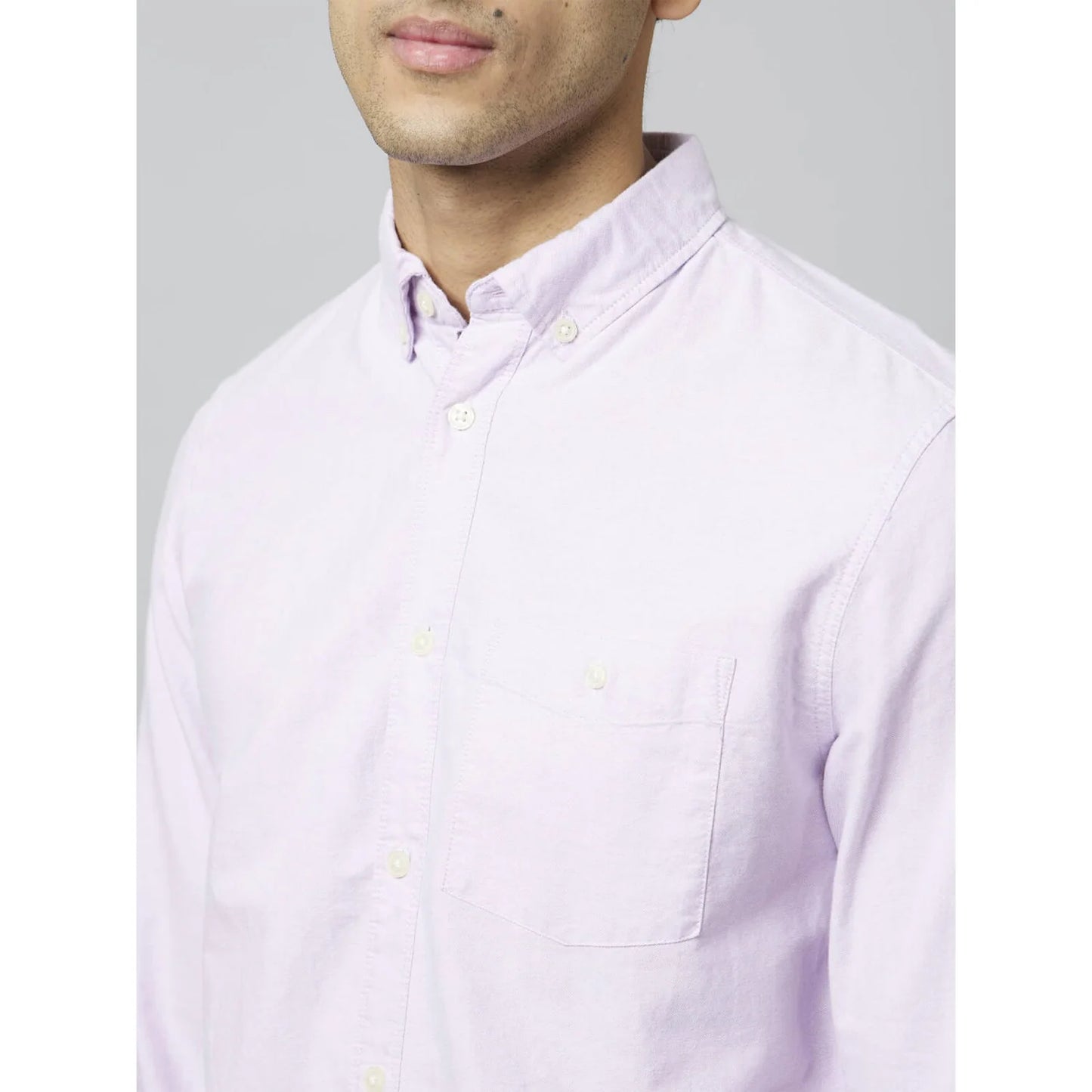 Lavender Solid Cotton Shirt