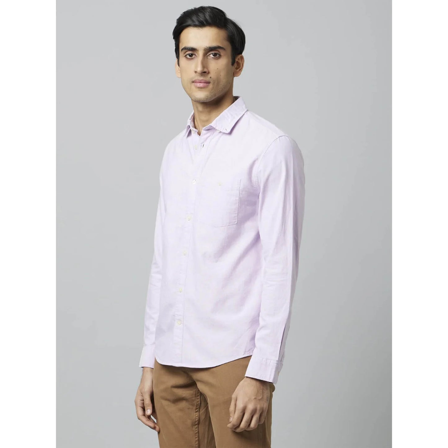 Lavender Solid Cotton Shirt