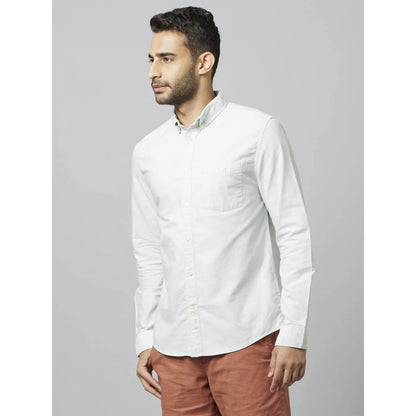 White Solid Cotton Shirt