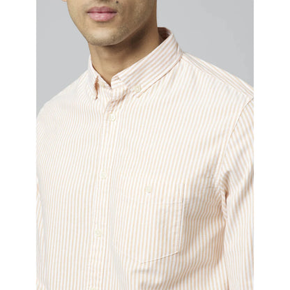 Orange Striped Cotton Shirt