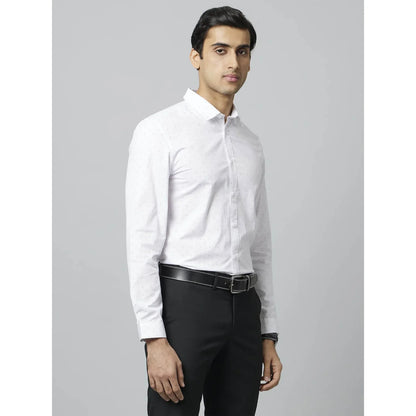 White Pin-Dot Cotton Formal Shirt