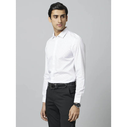 White Pin-Dot Cotton Formal Shirt