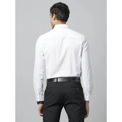 White Pin-Dot Cotton Formal Shirt