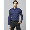 Celio* Pin-Dot Regular Fit Cotton Navy Blue Formal Shirt