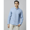 Celio* Solid Regular Fit Cotton Blue Shirt