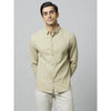 Celio* Solid Regular Fit Cotton Green Shirt