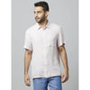 Celio* Solid Regular Fit Linen Pink Shirt