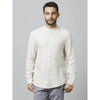 Celio* Solid Regular Fit Linen Off White Shirt
