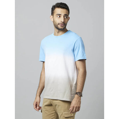 Blue Ombre Cotton T-shirt