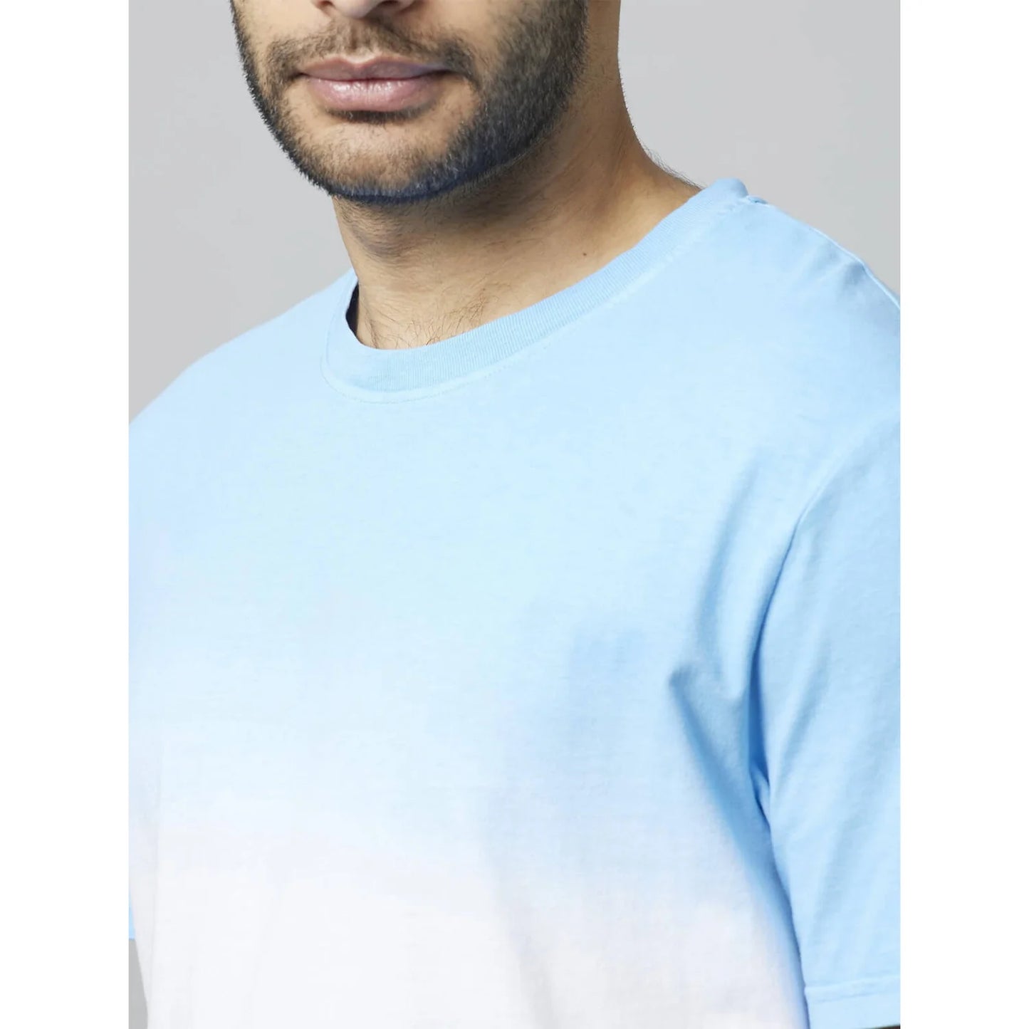 Blue Ombre Cotton T-shirt