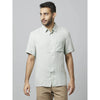 Celio* Solid Regular Fit Linen Green Shirt