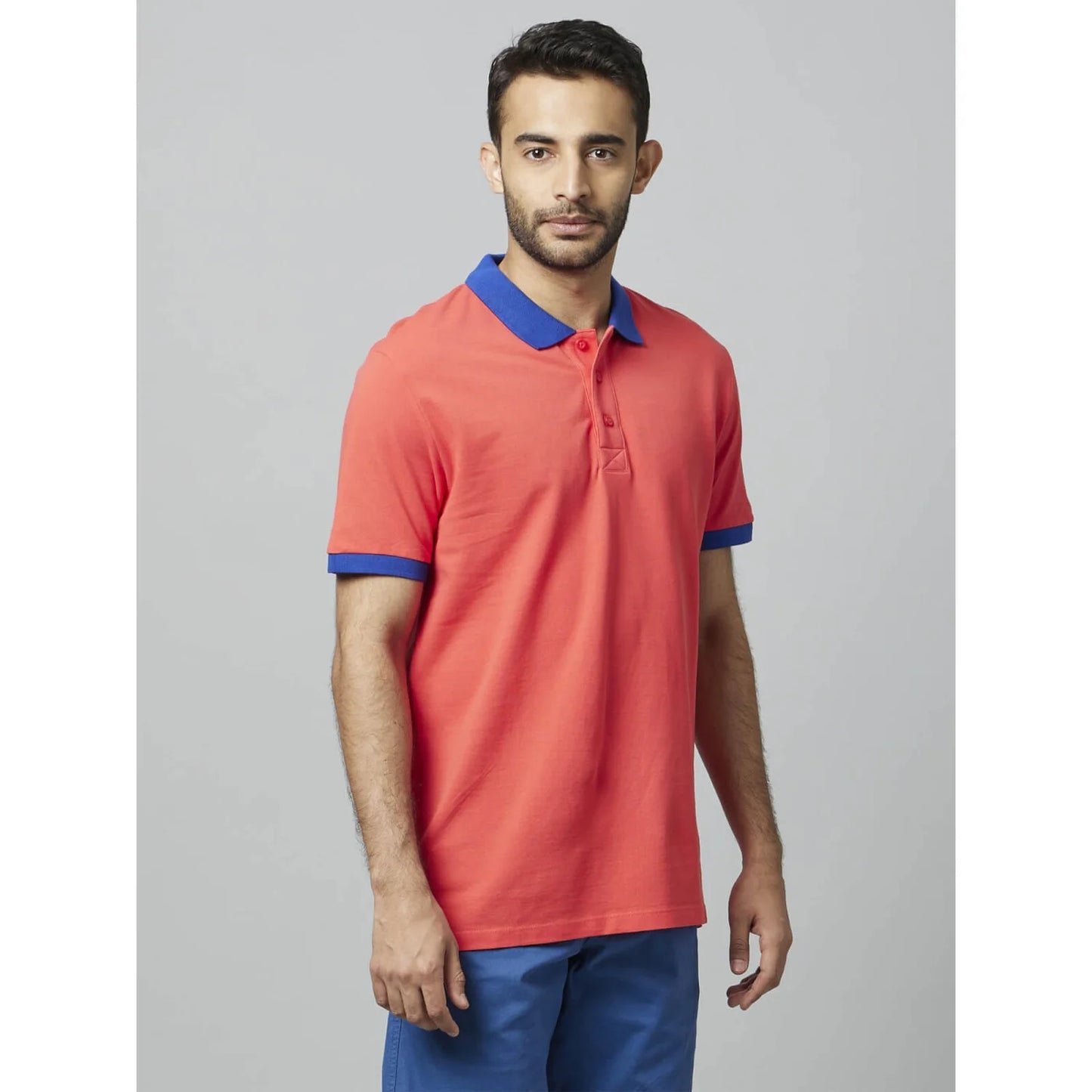 Celio* Solid Regular Fit Cotton Red T-Shirt