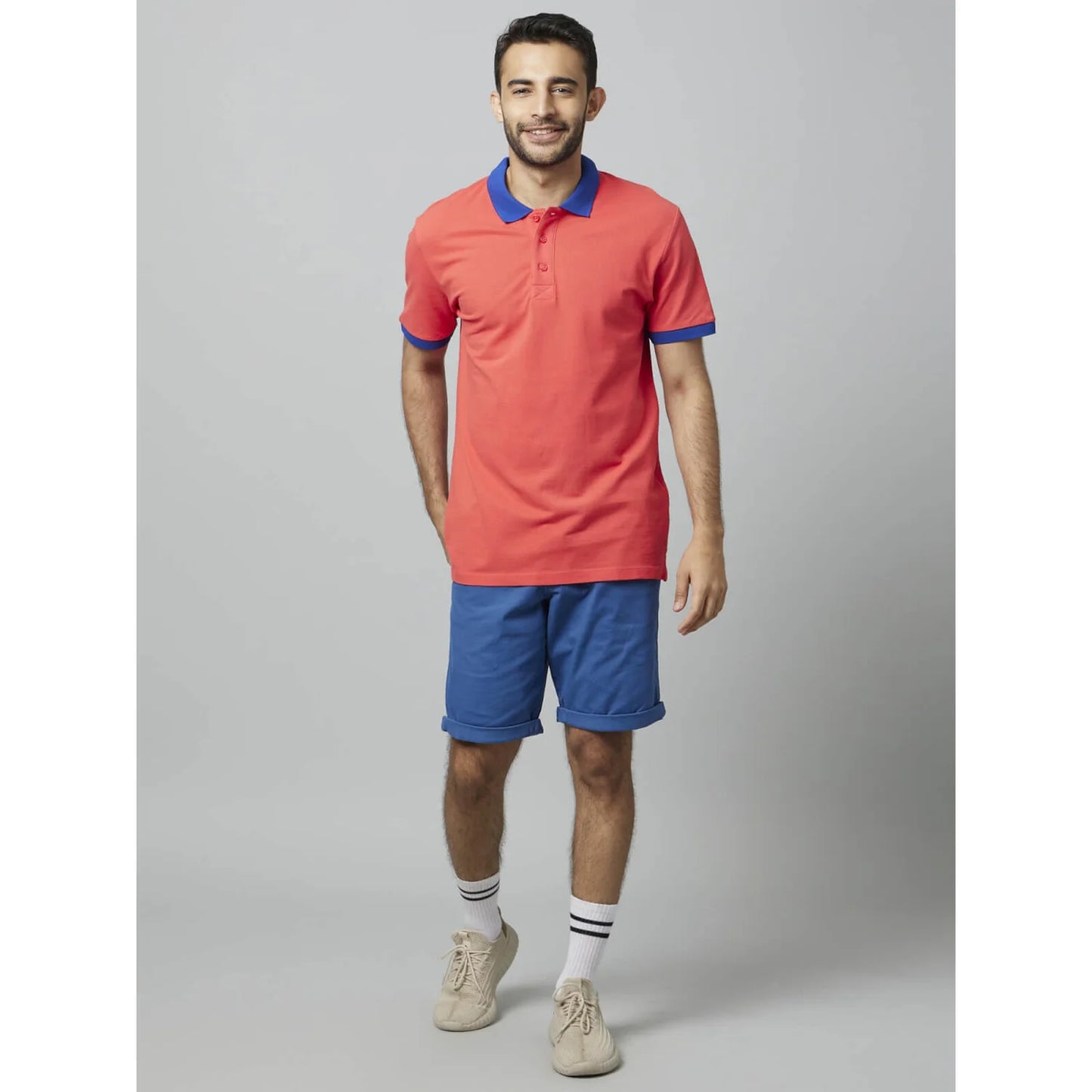 Celio* Solid Regular Fit Cotton Red T-Shirt
