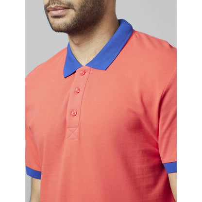 Celio* Solid Regular Fit Cotton Red T-Shirt