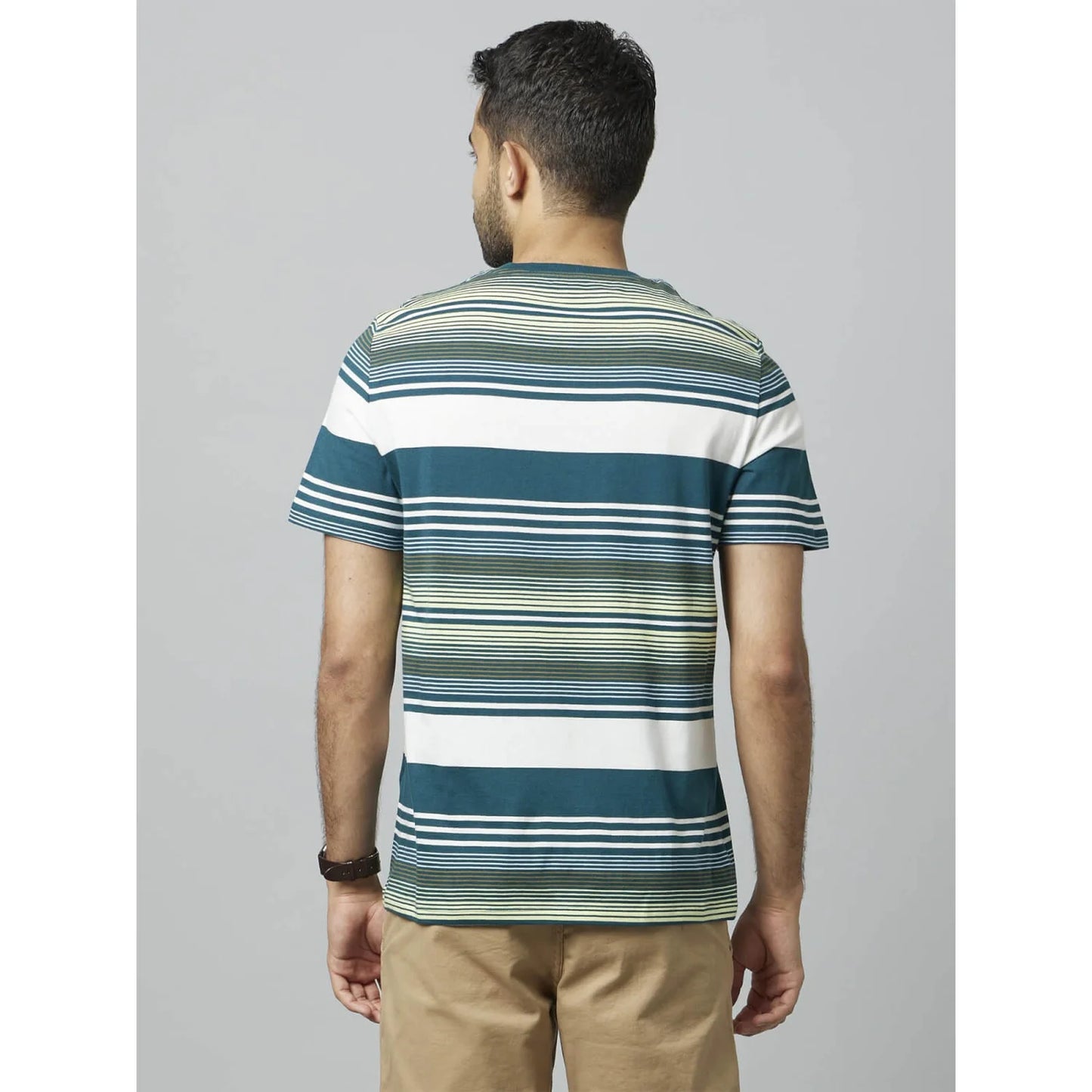 Green Striped Cotton T-shirt