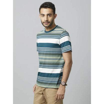 Green Striped Cotton T-shirt