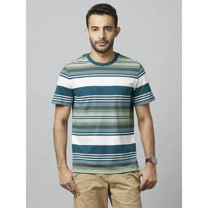 Green Striped Cotton T-shirt