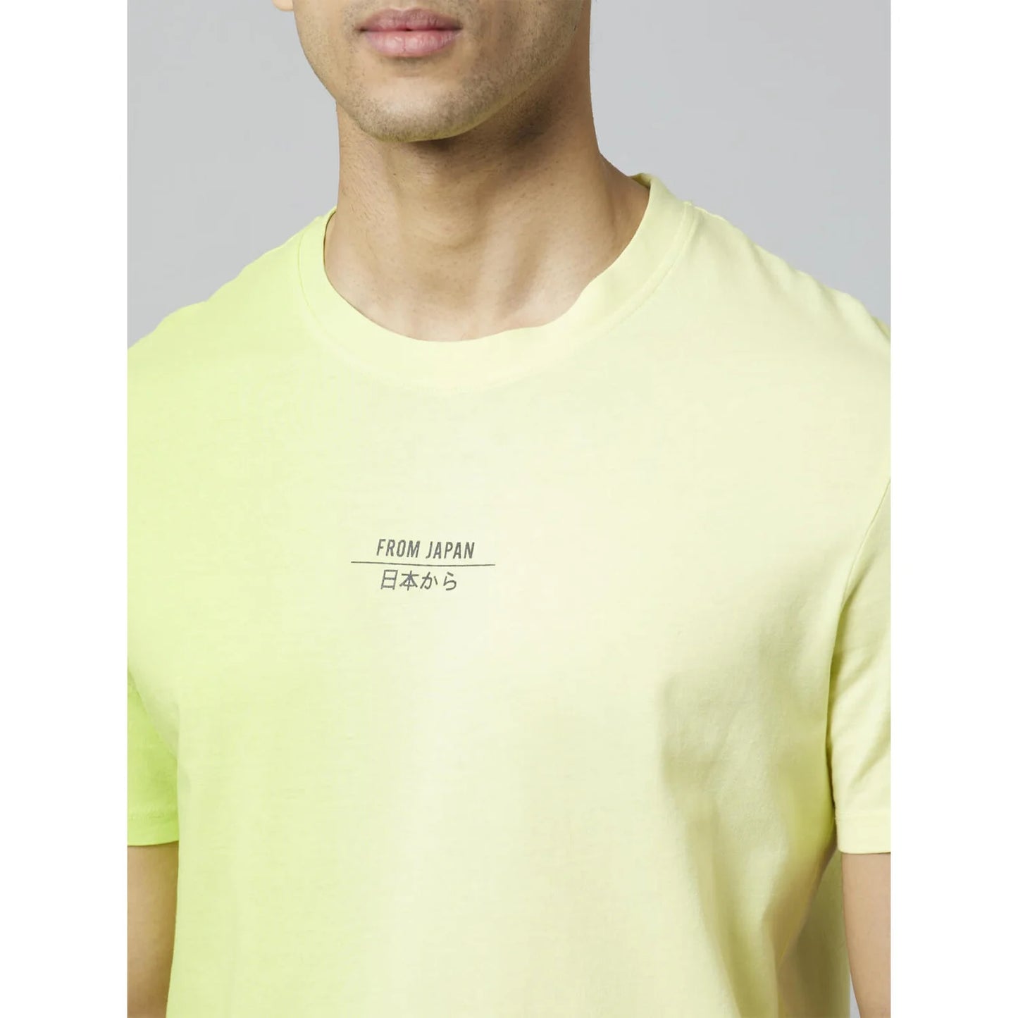 Yellow Graphic Printed Cotton T-shirt