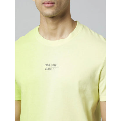 Yellow Graphic Printed Cotton T-shirt